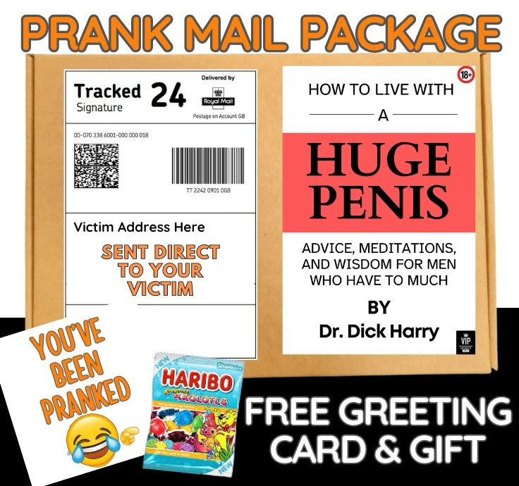Prank Mail Package HUGE PENI s ,sent directly to Victim by Post -  Postal Gift Funny Gag Embarrassing