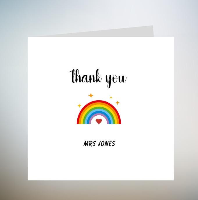 Personalised Thank You Teacher Card - "Thank You For Being All Kinds of Wonderful" - Teacher Card | End of School Year | Thank You 6x6