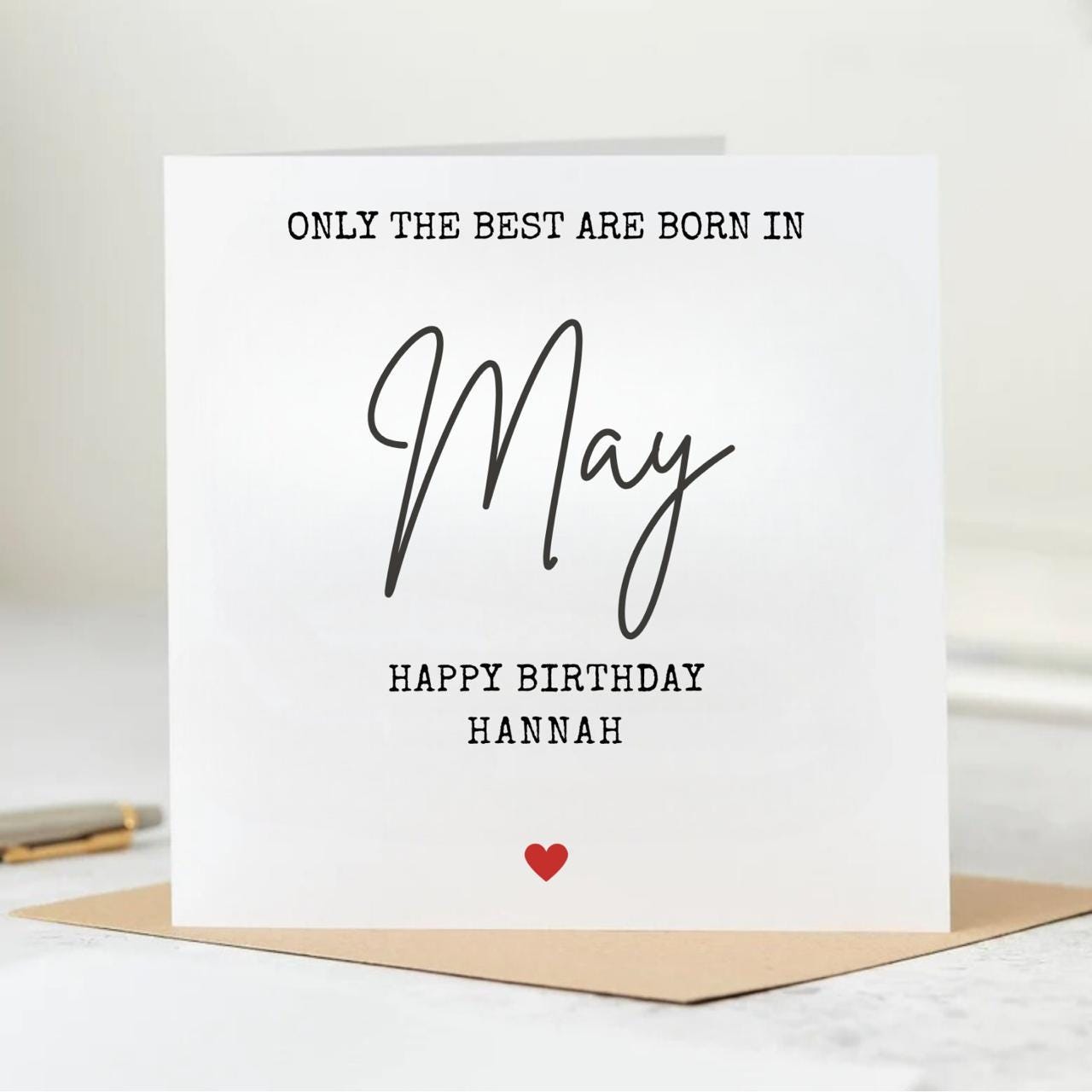 Personalised only the best people are born in May, best card for birthday 6x6