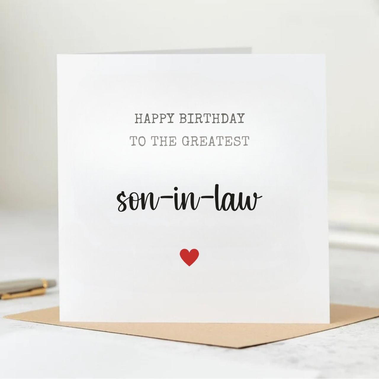 Personalised Son in Law Birthday Card, Happy Birthday Card, Customised Birthday Card, Custom Greetings Card 6x6