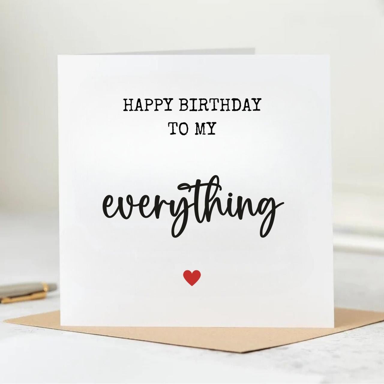 My Everything Birthday Card - Girlfriend Birthday Card - Boyfriend Birthday Card - Birthday Card For Husband Or Wife - Romantic Card 6x6