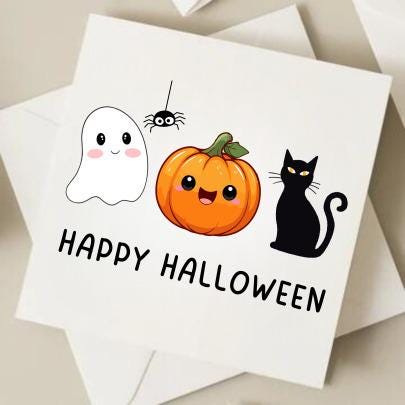 Happy Halloween Card - Personalised Happy Halloween Card - Halloween Card for Nan/Grandma/Auntie/Uncle 6x6