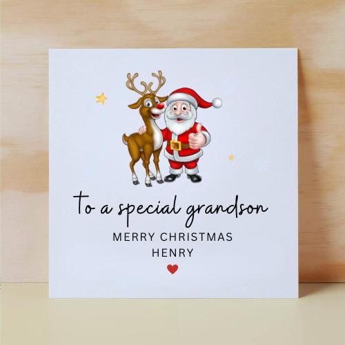 Personalised Children's Christmas Card | Christmas gift for Son, Daughter, Grandson, Granddaughter, Niece, Nephew | 6x6