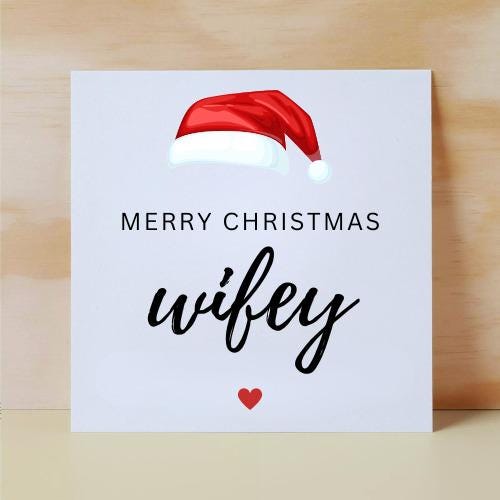 Wife Christmas Card, Christmas Card For Wife, Wifey Christmas Card, Merry Christmas Wife Card, Wife Xmas Card, Christmas Wife Gift, 6x6