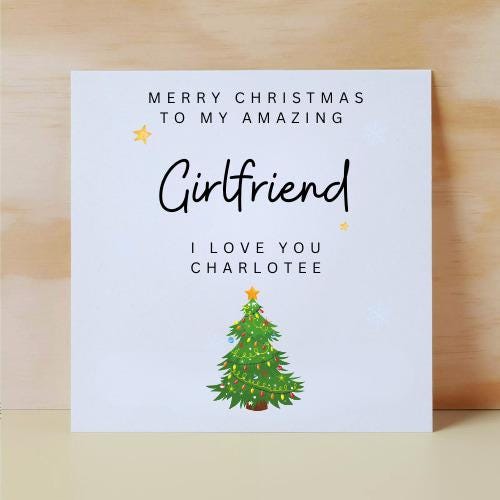 Personalised Girlfriend Christmas Card Girlfriend Christmas Cards Girlfriend Christmas Gift Girlfriend Christmas Gifts Girlfriends 6x6
