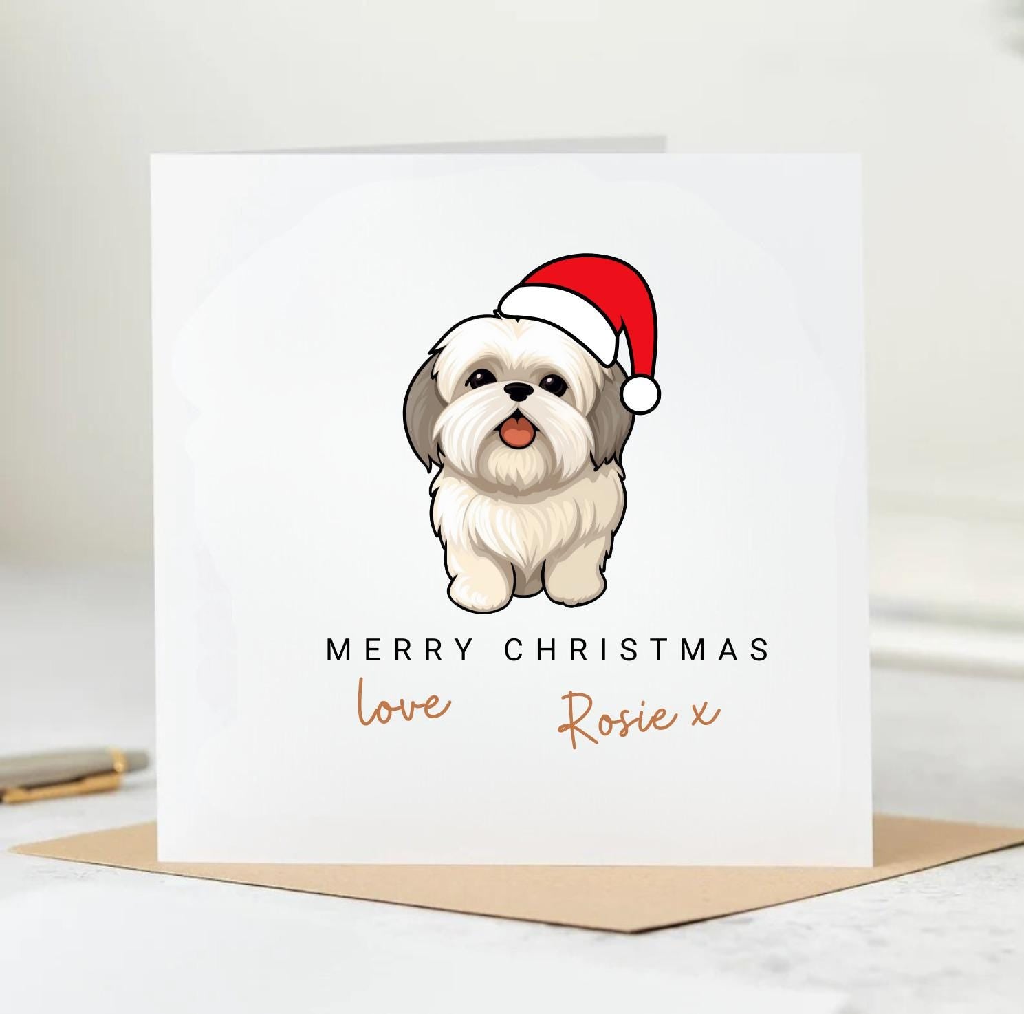 Personalised Merry Christmas To The Best Dog Card | Personalised Pet Christmas card, Merry Christmas to the pet, fur child, to the dog 6x6
