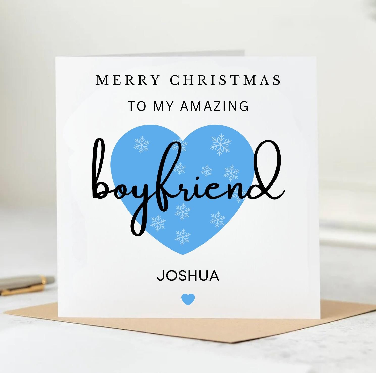 Merry Christmas To My Boyfriend Card | Boyfriend Christmas card, Partner Other Half, Christmas card for him, Special boyfriend, Cute 6x6