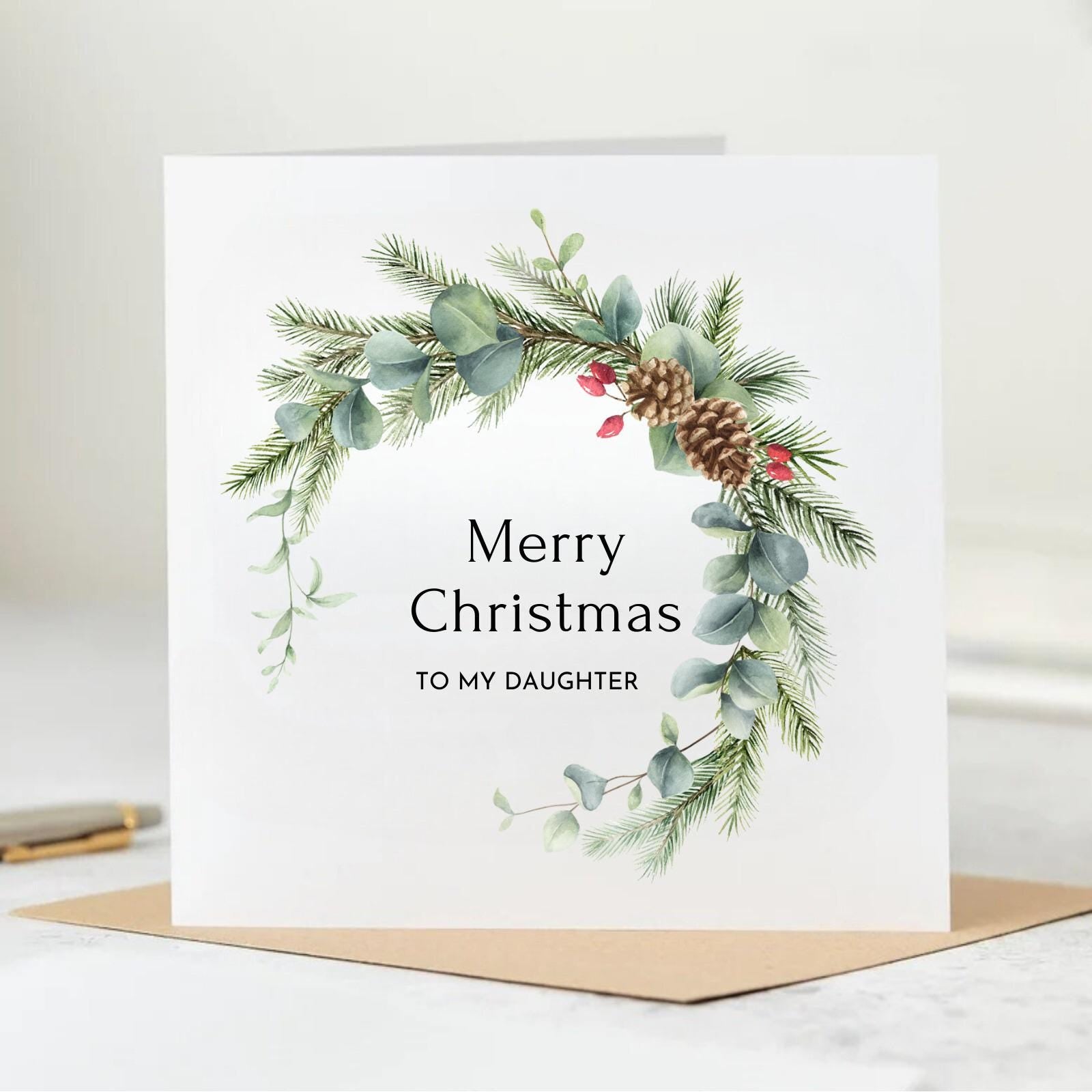 Merry Christmas To A Very Special Daughter | daughter Christmas Card | Christmas Card For daughter |  Christmas Card For daughter |  6x6