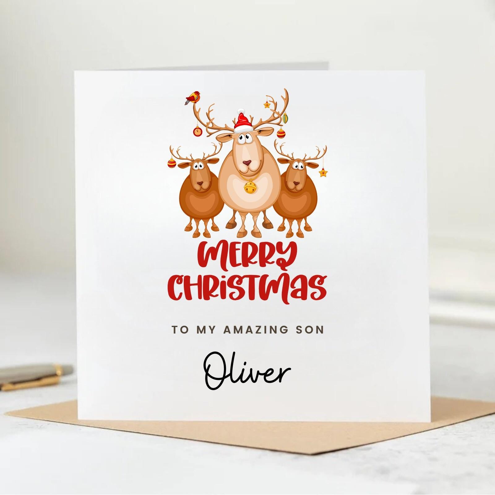 Merry Christmas To A Very Special Son | Son Christmas Card | Christmas Card For Son | Christmas Card For Son | Special Son Card 6x6