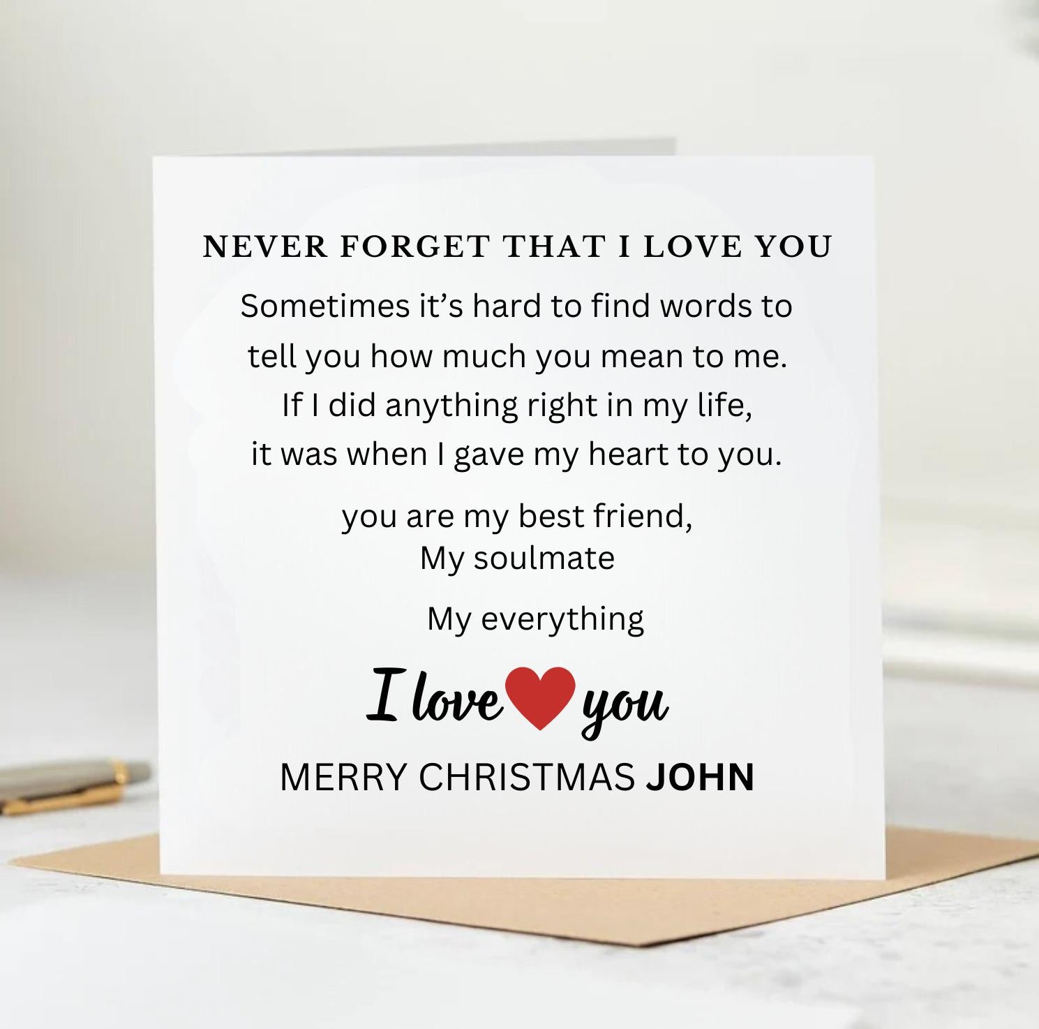 To the one I love the most in the whole world this Christmas card for wife husband boyfriend girlfriend married engaged couples Xmas 6x6