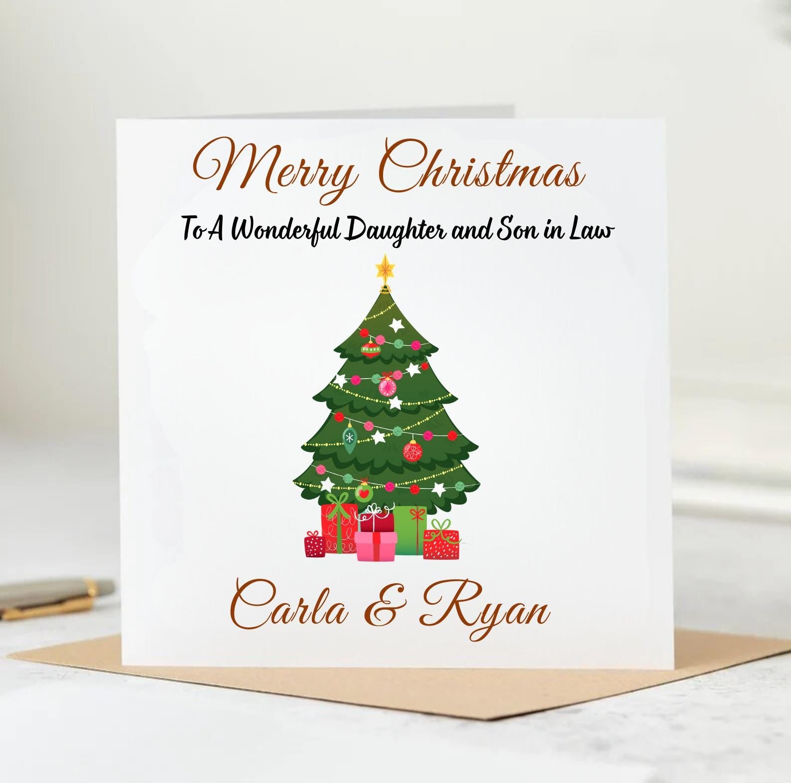 Personalised Christmas Card For Daughter And Son In Law Christmas Card Son And Daughter In Law Christmas Card Daughter And Partner Christmas