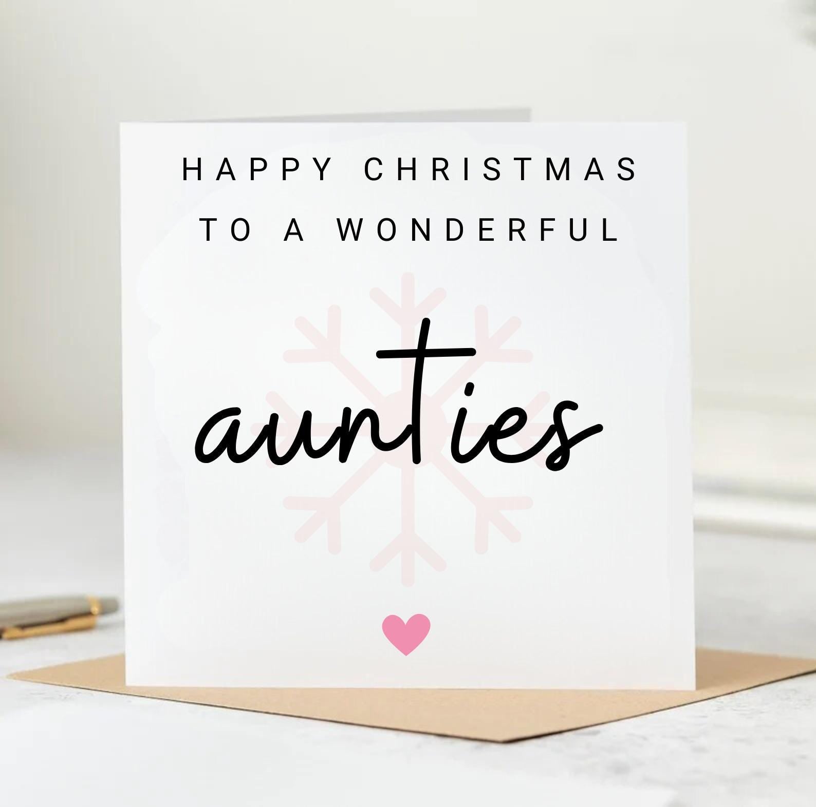 Auntie Christmas Card, Aunty Christmas Card, Christmas Card Auntie, Auntie Xmas Card, Christmas Cards For Auntie,Aunty Card At Christmas 6x6