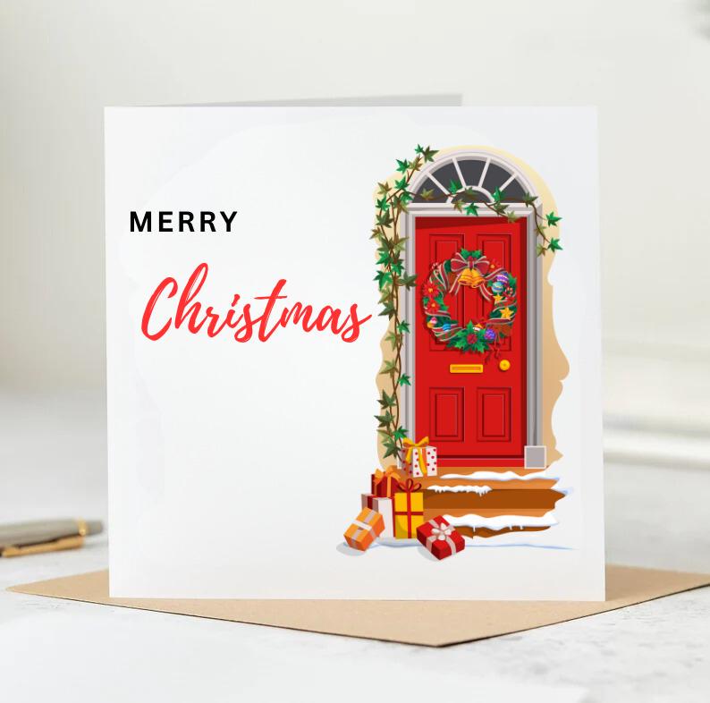Personalized Christmas Card, Friends Merry Christmas Card, Custom Christmas Gift Card, Festive Christmas Card for Boyfriend, Girlfriend 6x6