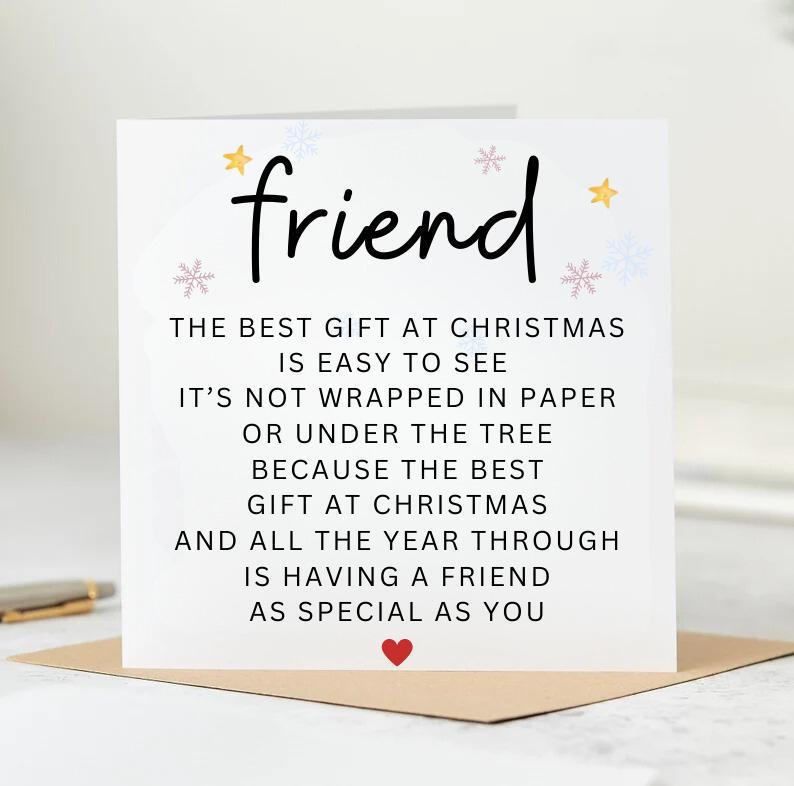 Personalised Merry Christmas to my Best friend, Card for him, her, bestie, friend, Merry Christmas, Personalised 6x6