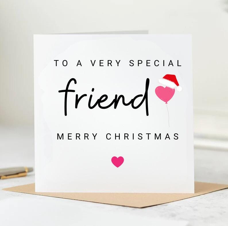 Friend Christmas Card, Christmas Card For Friend, Bestie Xmas Card Best Friend Xmas Card Friends Xmas Card - 6x6