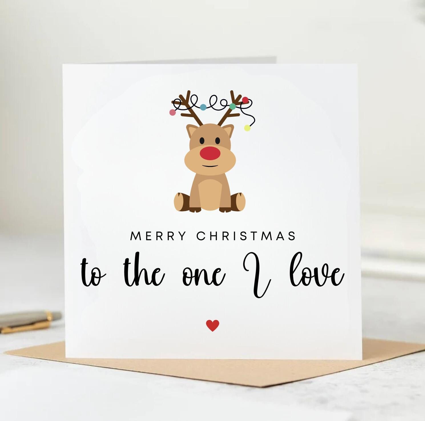 Merry Christmas To The One I Love Card | Christmas Card For Boyfriend |Girlfriend |Husband |Wife |Romantic Christmas Card |Mistletoeb 6x6