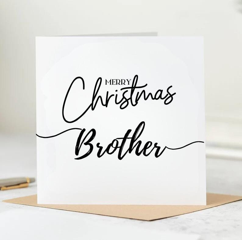Brother Christmas Card, Merry Christmas Brother Card, Christmas Cards Brother, Special Brother Christmas Card, Brother Happy Christmas 6x6