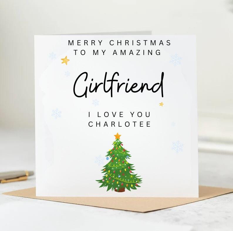 Girlfriend Christmas Card, Christmas Card For Girlfriend, Merry Christmas Cards For Girlfriend, Girlfriend Christmas Gift, Card For Her 6x6