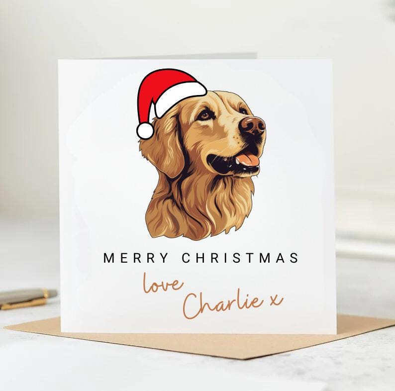 Personalised Dog Merry Christmas Card | Personalised pet Christmas card, Christmas Card from dog, Card from pet Merry Woofmas, Dog Christmas