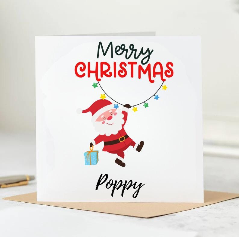 Personalised Christmas Card, Merry Christmas Add A Name,  Christmas Card, Son, Daughter, Special Friend, Best Friend, Grandson 6x6