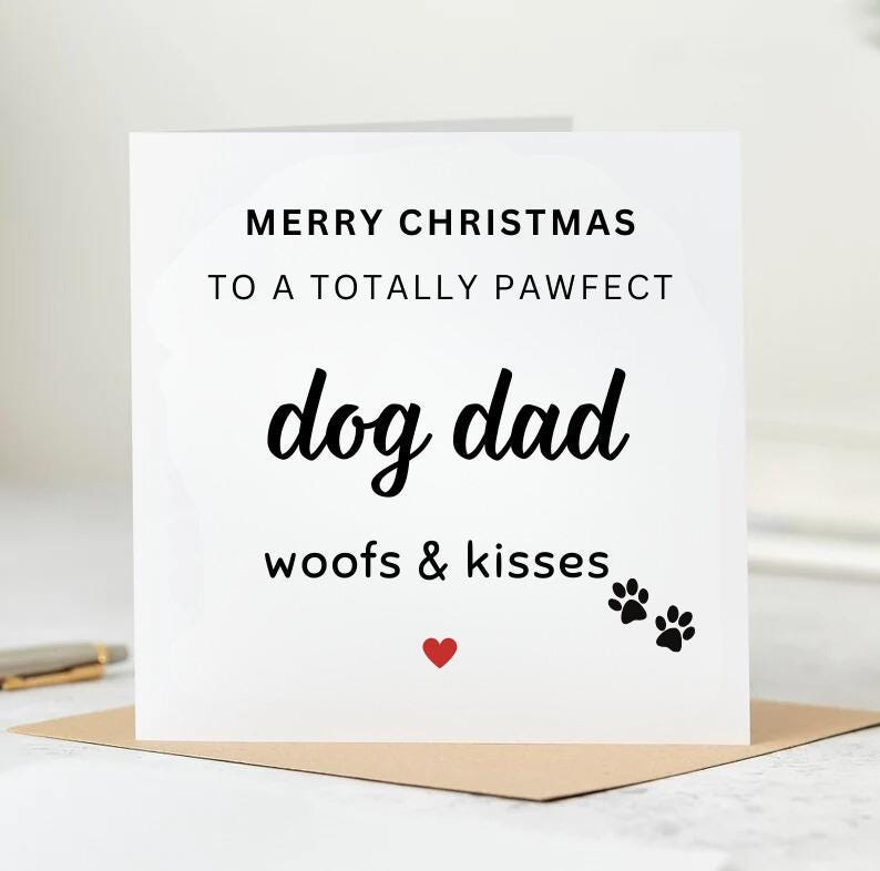Christmas Card From The Dog, Dog Dad Christmas Card, Dog Christmas Card, Merry Christmas From The Dog, Dog Dad Gift, From Dogs, Dog Dad 6x6