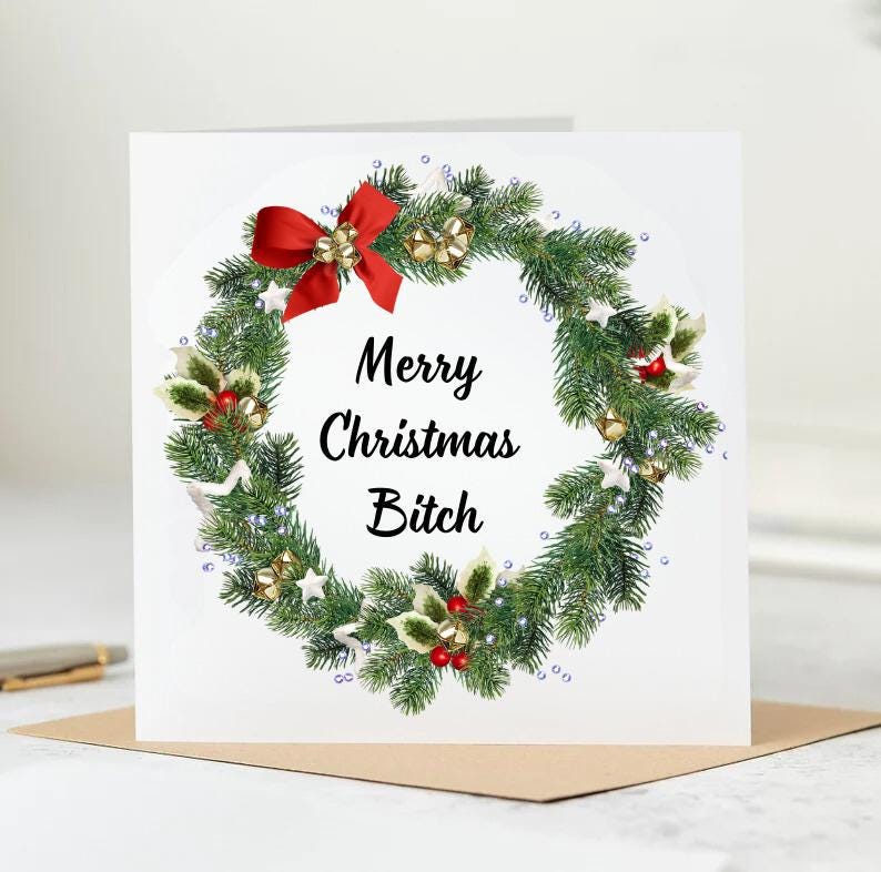 From One Fabulous Bitch To Another, Funny Christmas Card, Personalised Card 6x6