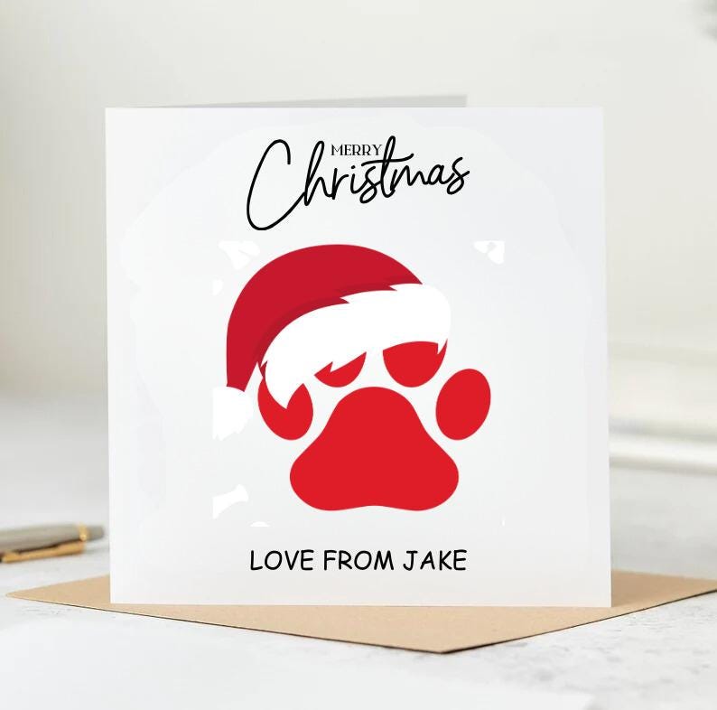 Dog Dad Christmas Card, Christmas Card From The Dog, Dog Christmas Card, Merry Christmas From The Dog, Dog Dad Gift, From Dogs, Dog Dad 6x6