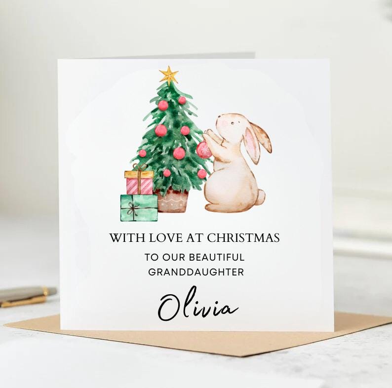 Granddaughter Christmas Card, Personalised Granddaughter Christmas Card, Personalised Granddaughter Card, Granddaughter Card 6x6