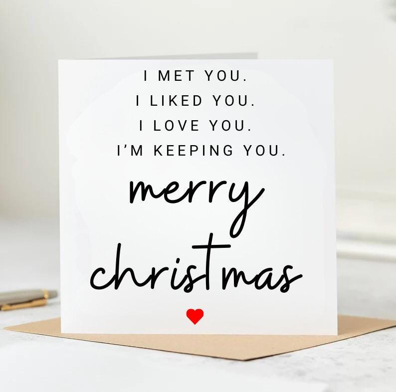 Merry Christmas To The One I Love Card | Christmas Card For Boyfriend |Girlfriend |Husband |Wife |Romantic Christmas Card |6x6
