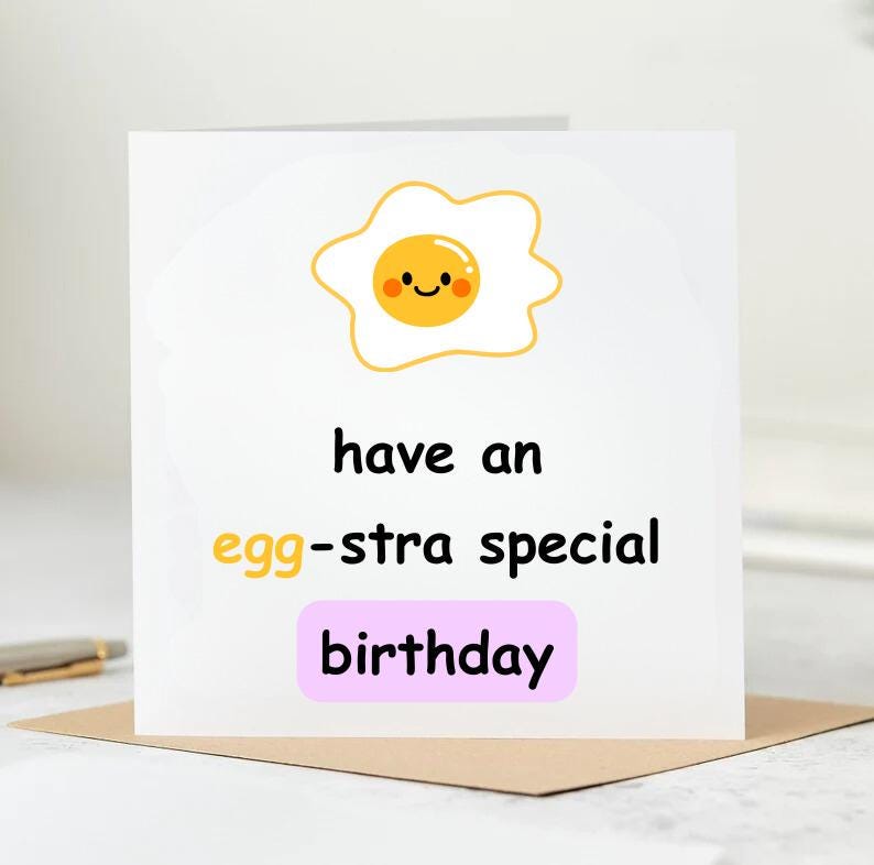 Funny Friend Birthday Card, Eggcellent Friend, Excellent Friend, Happy Birthday To An Egg-cellent Friend, Best Friend Birthday Card 6x6