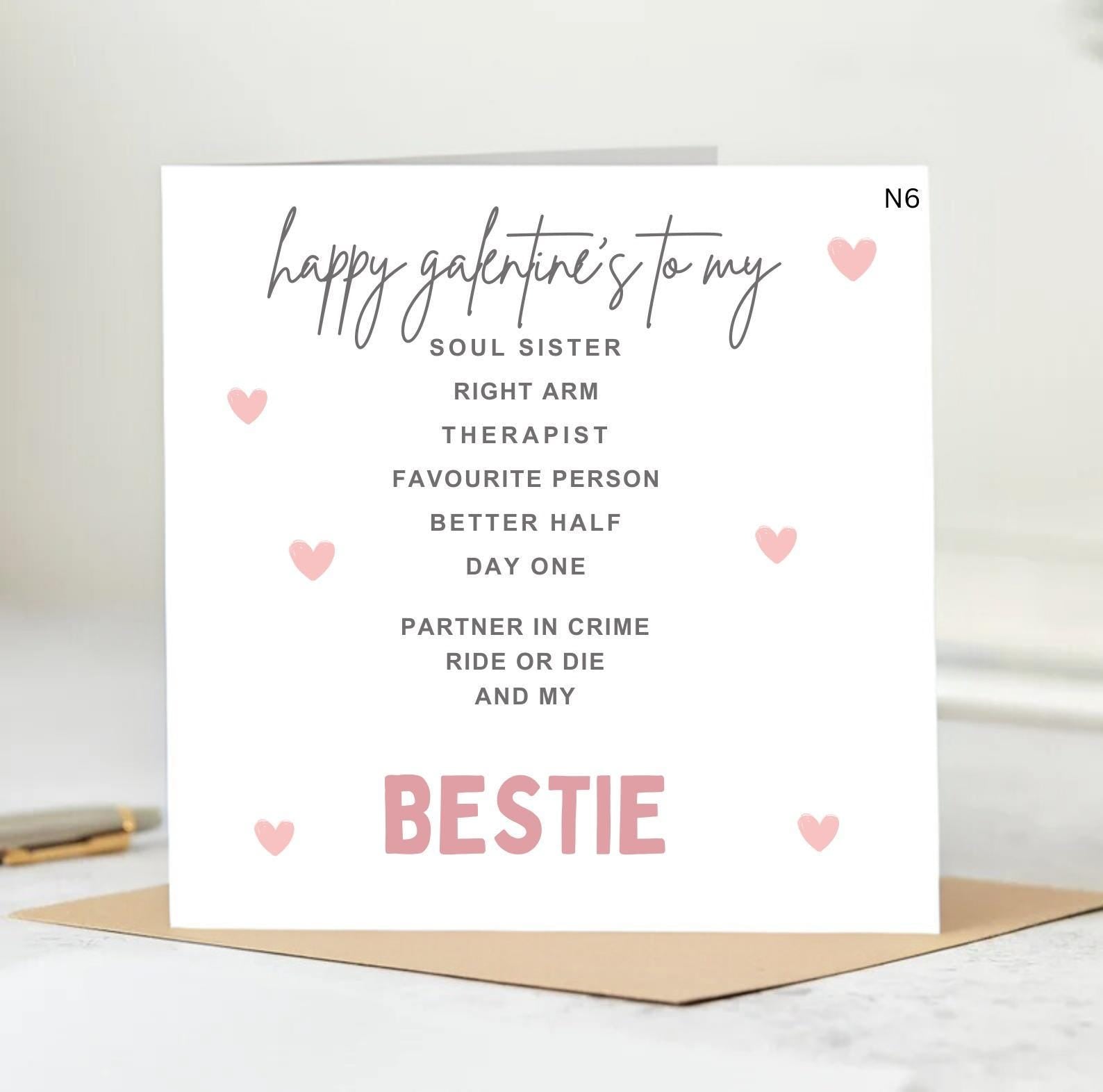 Galentines Day Card, Galentines Card For Best Friend, Galentines Gift, Friend Galentines Card, Bestie Card, Galentines Day, Valentines 6x6
