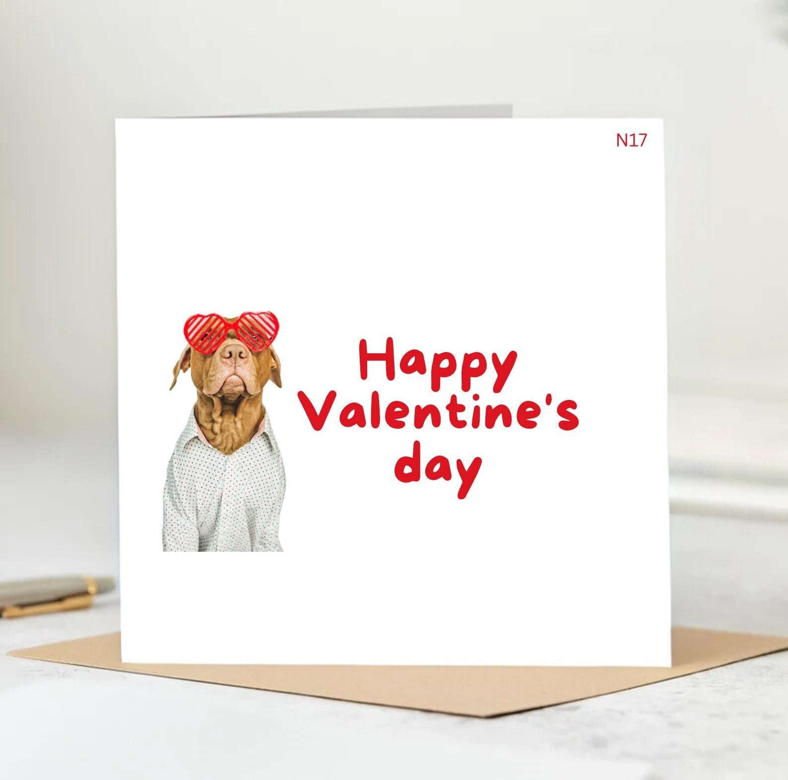 Dog Valentines Day Card |  Valentines Card | Dog Valentine's Card | Card from the Dog | Dog Mum Card | Card for Wife 6x6