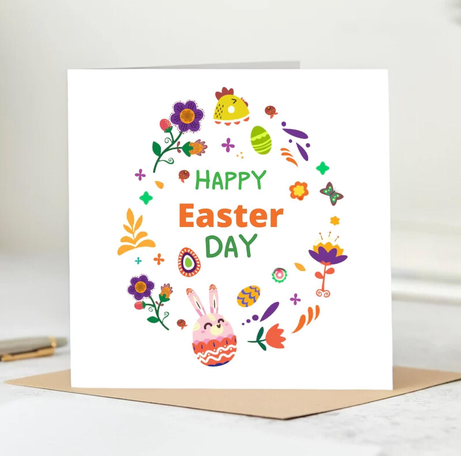 Personalised Happy Easter Card - Personalised Easter card - Happy Easter Card 6x6