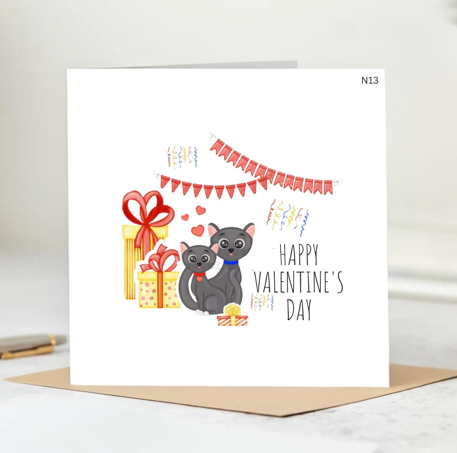 Funny Cat Valentine’s Day Card |  Pun Card | Cute Romantic Greeting Card for Cat Lovers | Love Card with Envelope 6x6