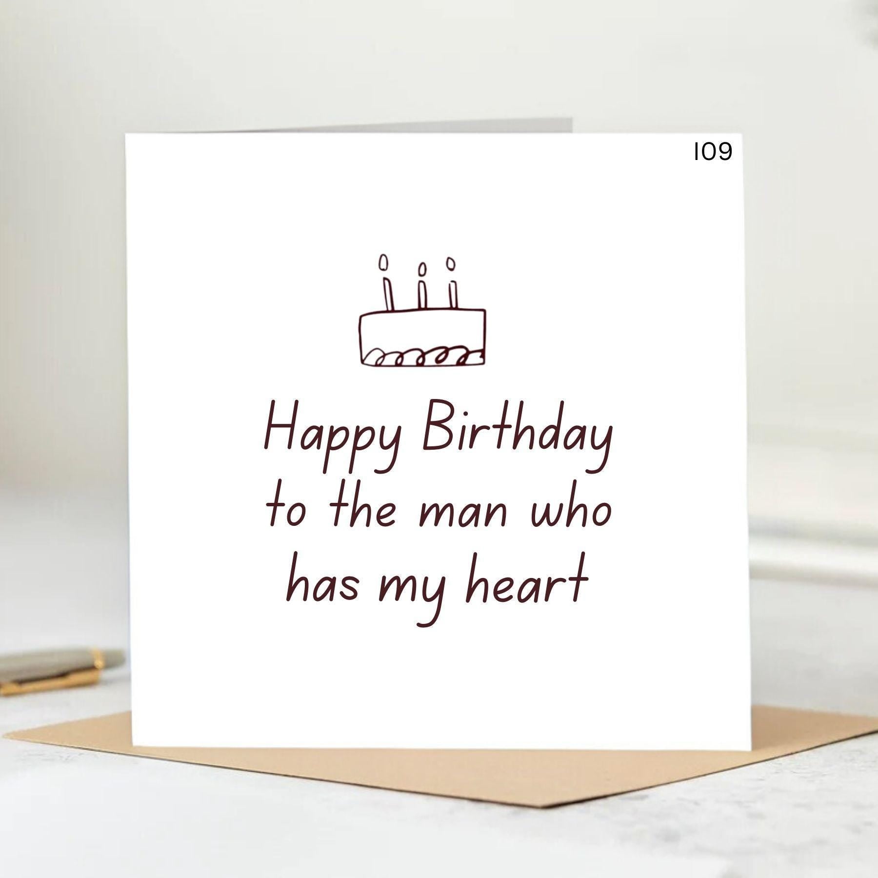 Husband Birthday Card, My Favourite Person, My Happy Place, My Soulmate, Romantic, Personalised Card 6x6