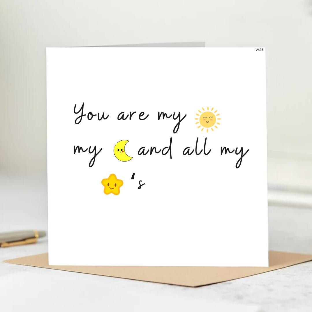 Love You to the Moon and Back Valentines Day Card Romantic Card for Partner Wife Husband Girlfriend Boyfriend or Loved One 6x6