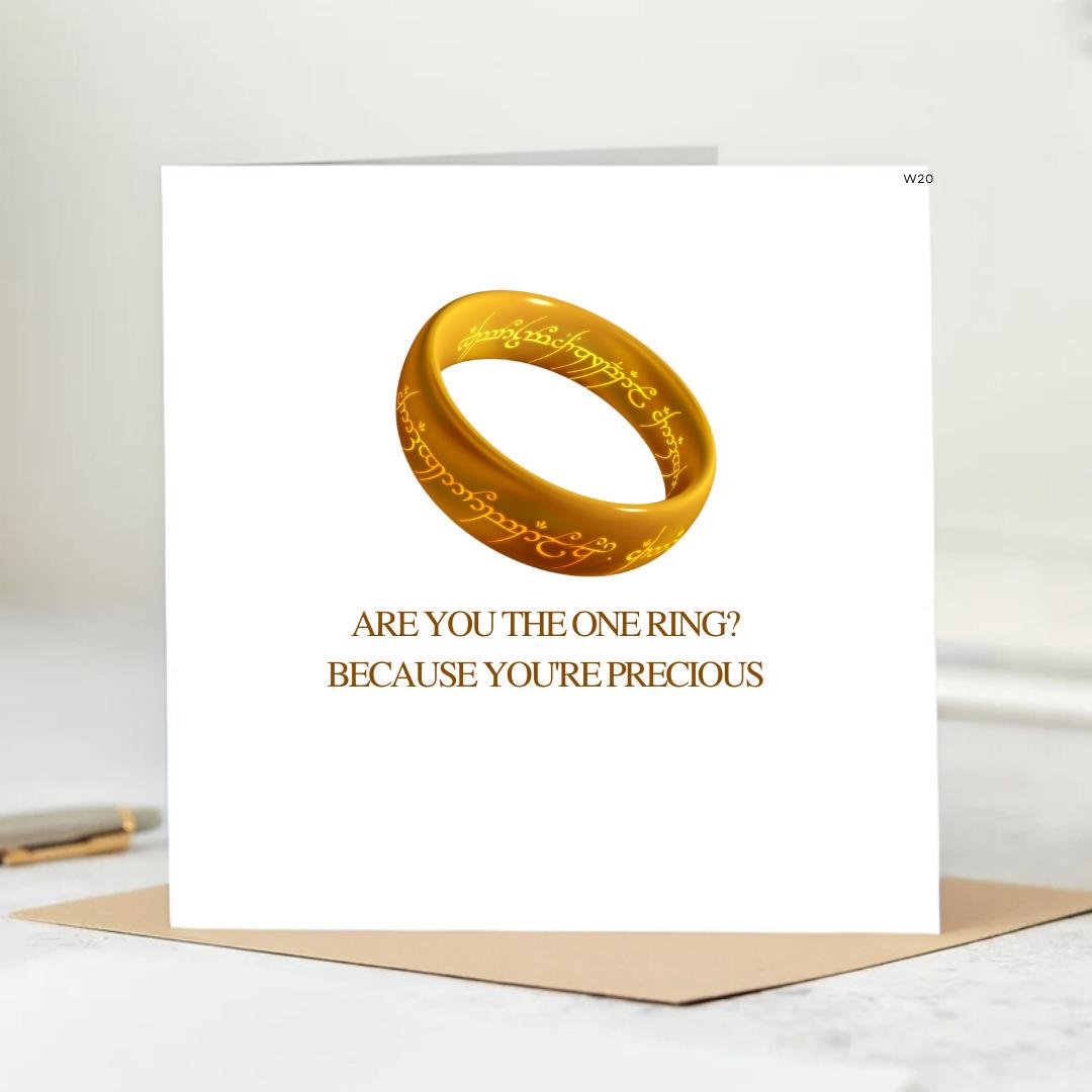 Personalised are you on the one ring card Relationship Card - I love you Greetings Card - Cute Anniversary - Fiancee Card -  6x6