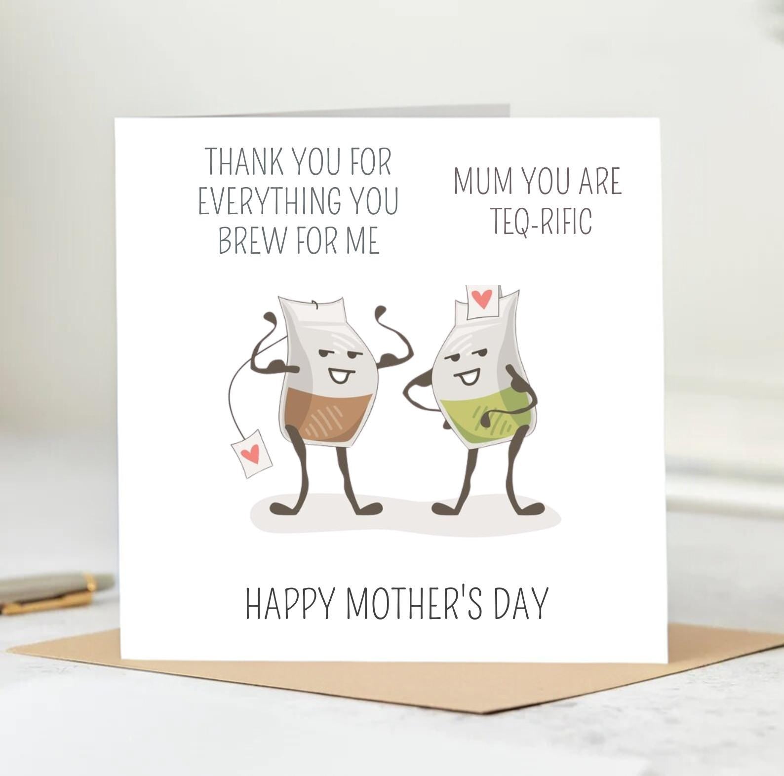 TEA-RIFFIC MUM Card | Gift For Mum, Mother's Day Gifts For Mum, Happy Mother's Day, Mum Card For Mothers Day, 6x6