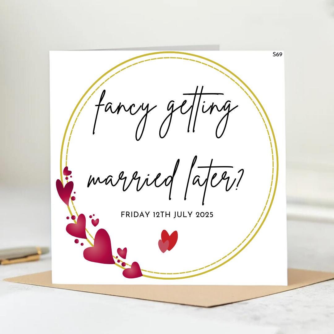 Fancy Getting Married Later? Card For Groom or Bride To Be | Congratulation Card / Wedding Card / New Marriage Card / Just Married Card 6x6