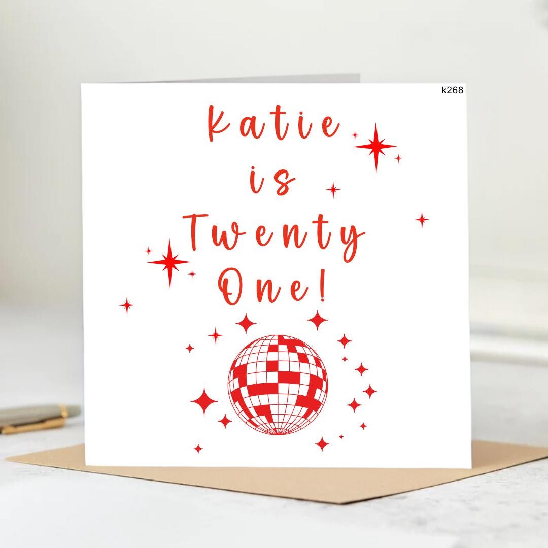 Personalised 21st Birthday Card For Her, Special 21st Birthday Card, Birthday Gift For Daughter, Friend Birthday Gift, Twenty First Card 6x6
