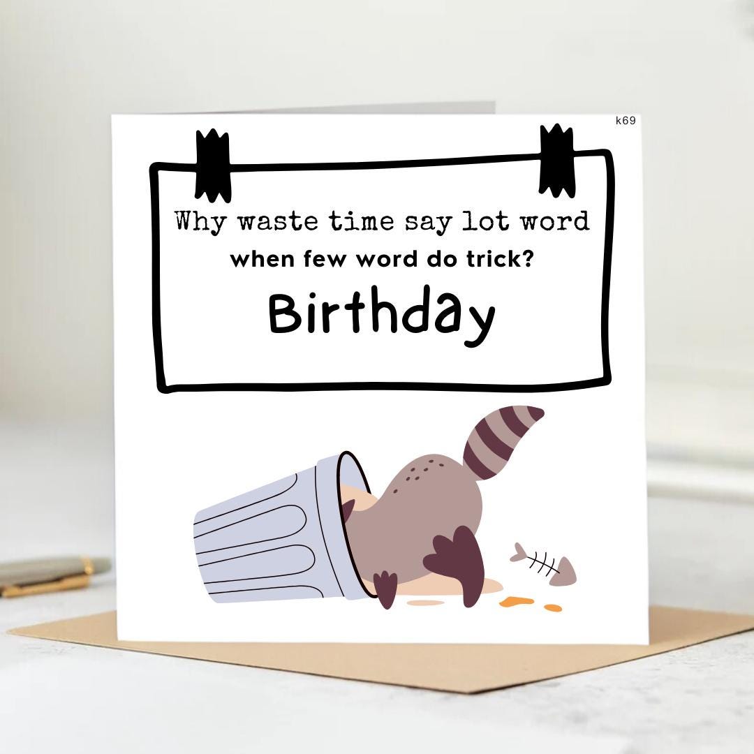 Funny Birthday card for Husband, Card for him, Card for Boyfriend, Card for partner, Happy Birthday Husband card 6x6