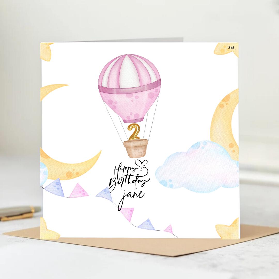 Personalised 2nd Birthday Card Daughter, 2nd Birthday Card Girl, Second Birthdy Card,2 Year Old Girl Birthday Card, Granddaughter, Girls 6x6