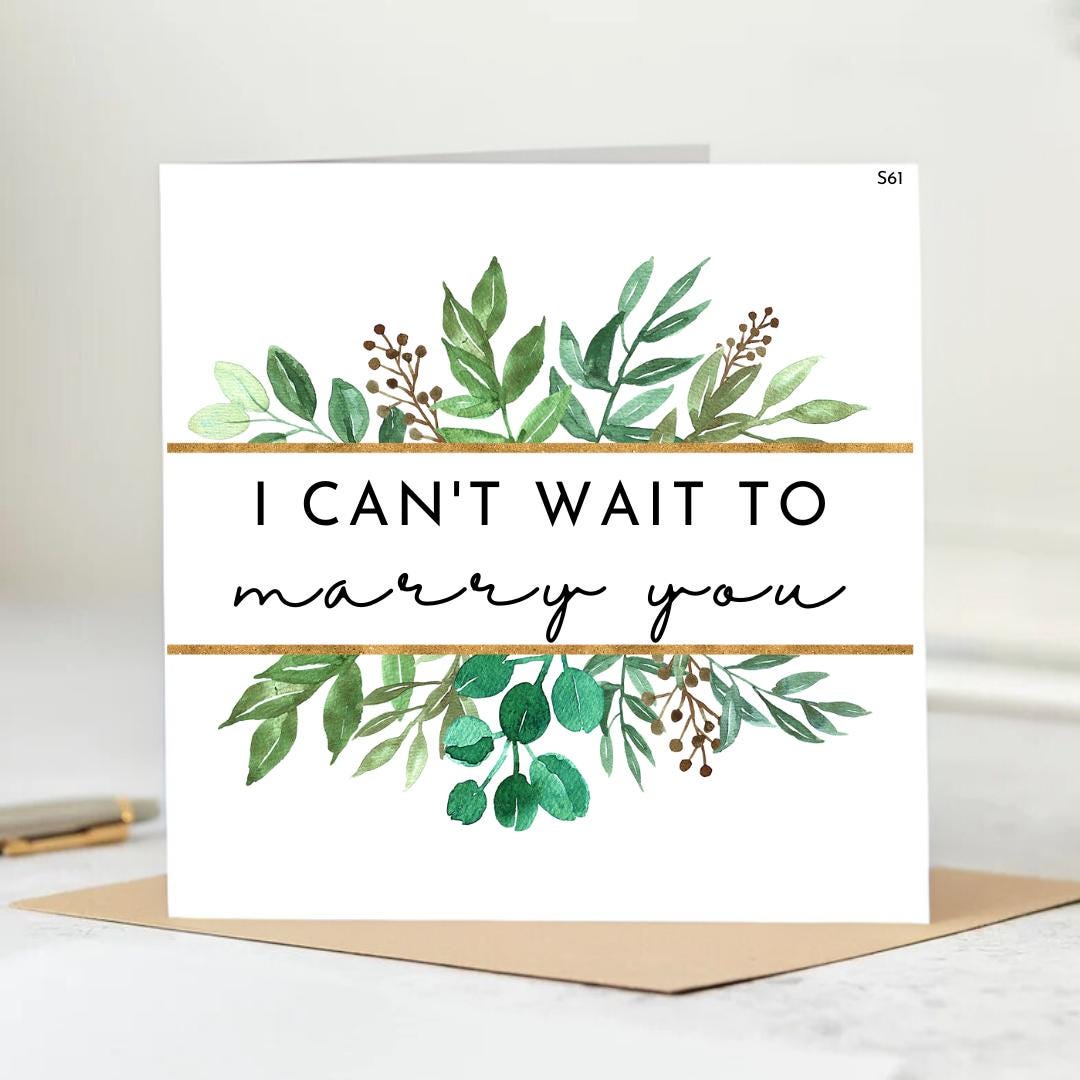 Personalized card ,I Can't Wait to Call You Mine Forever, Looking Forward to the Launch of Our Greatest Partnership.6x6