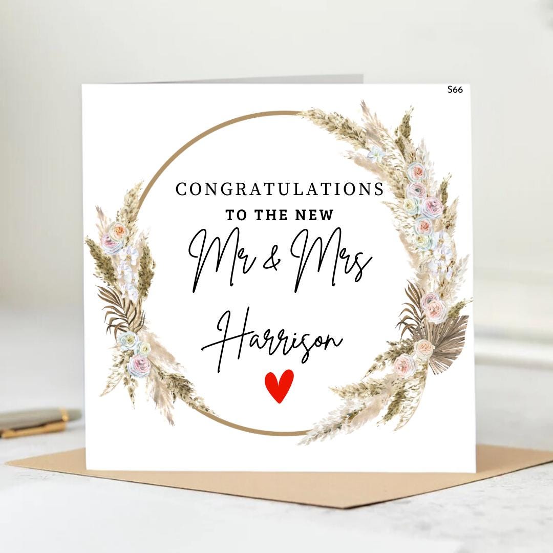 Congrats, No Take Backs Now Mr and Mrs Harrison, A Love So Full, It Needed Two Hearts to Hold. 6x6