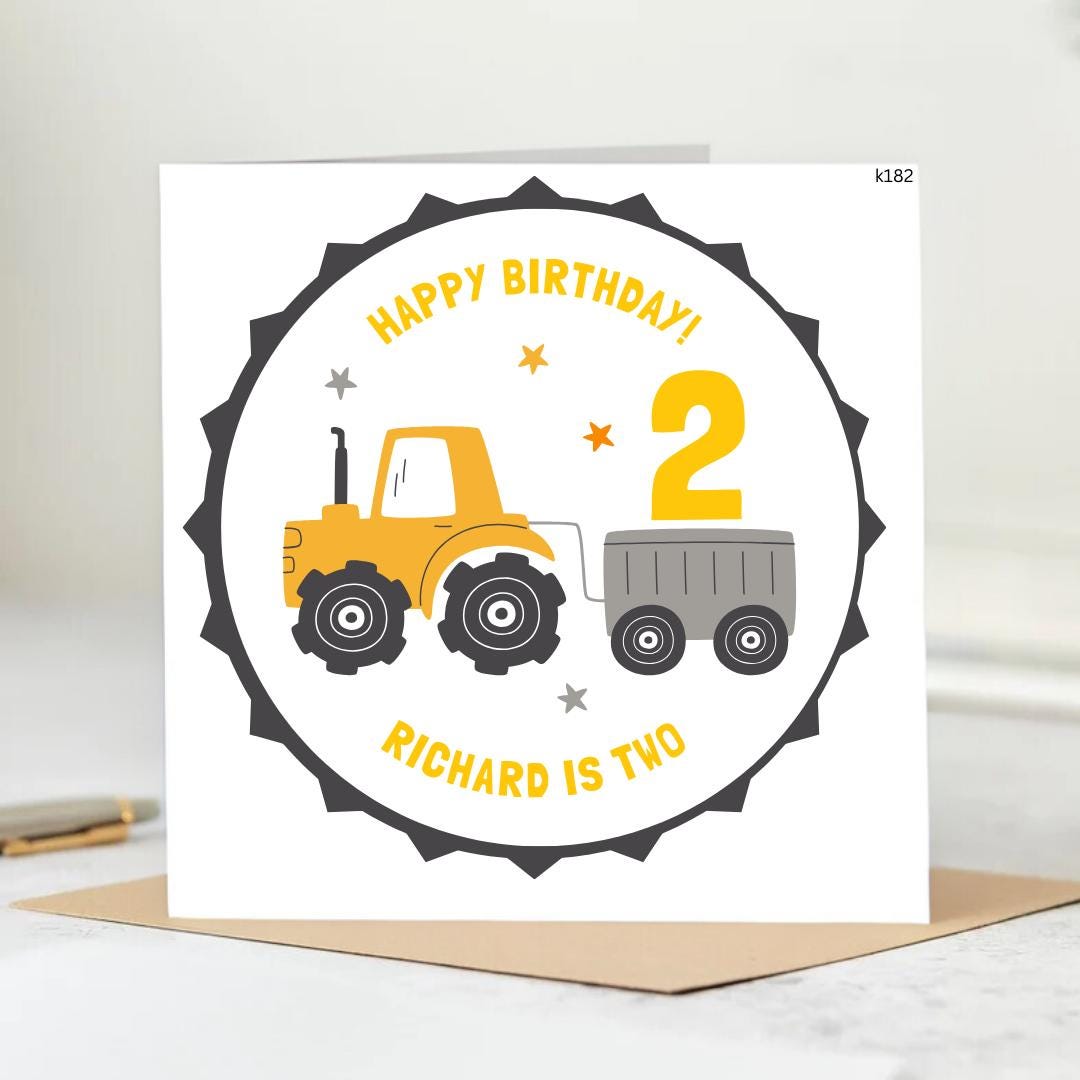 Personalised 2nd Birthday Card For Boy, Son 2nd Birthday Card, Second Birthday Gift For Little Boy, 2nd Birthday Gift, Nephew 6x6
