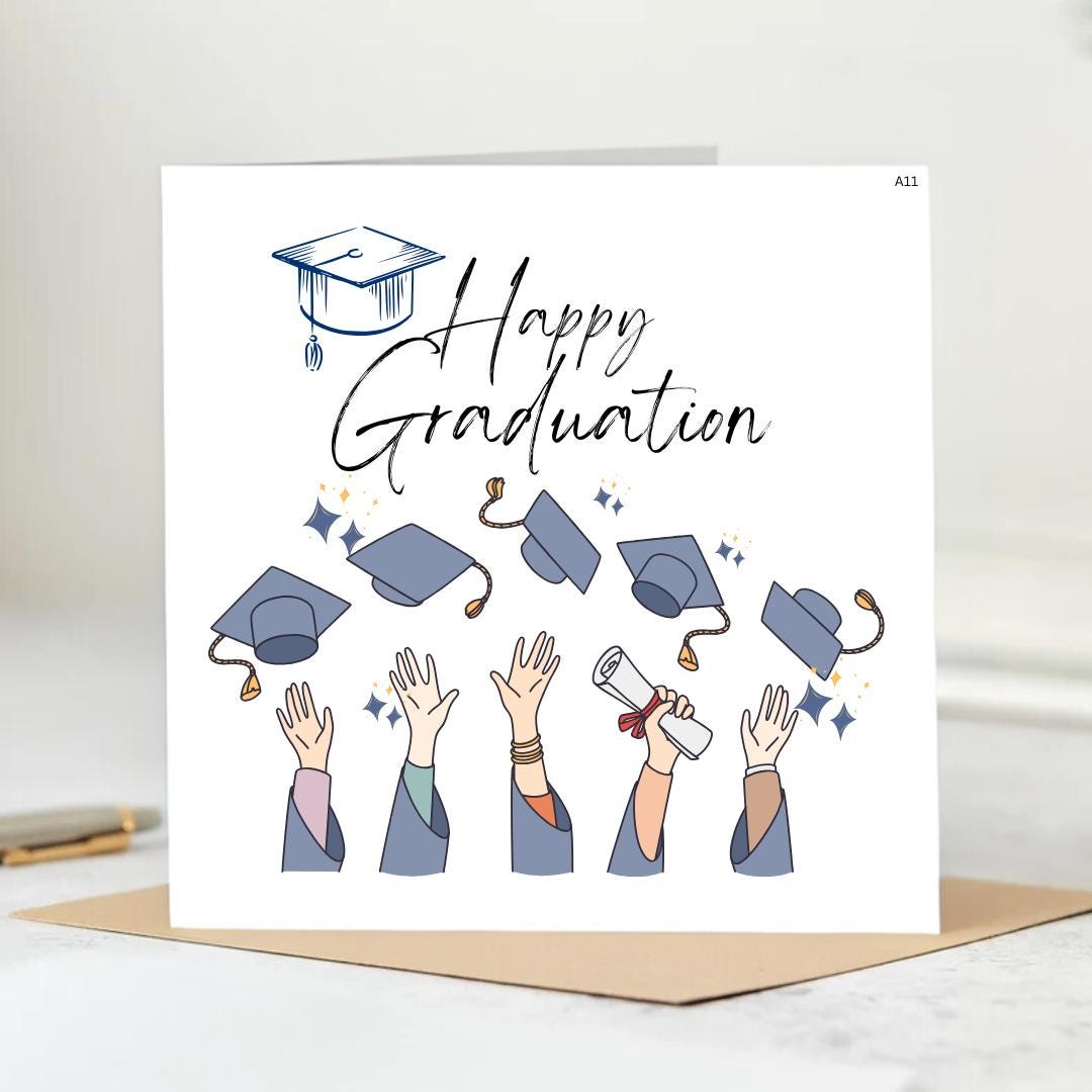 Personalized Graduation card, Throw Your Cap High and Chase Every Dream You Own. 6x6