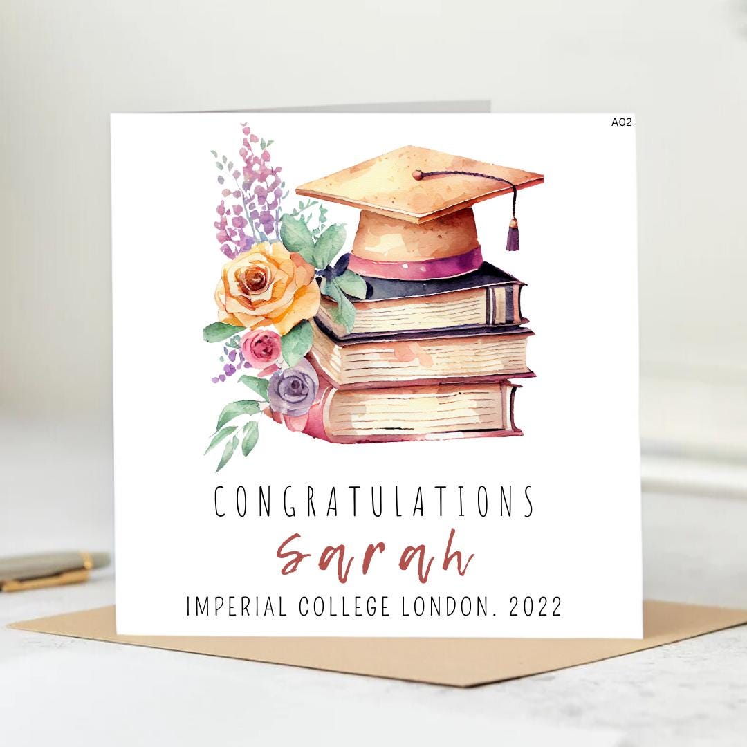 Personalized Graduation Card - Graduated Card - Celebration Card - Graduation Greeting Card - Girl Graduation Card - So She Did.6x6