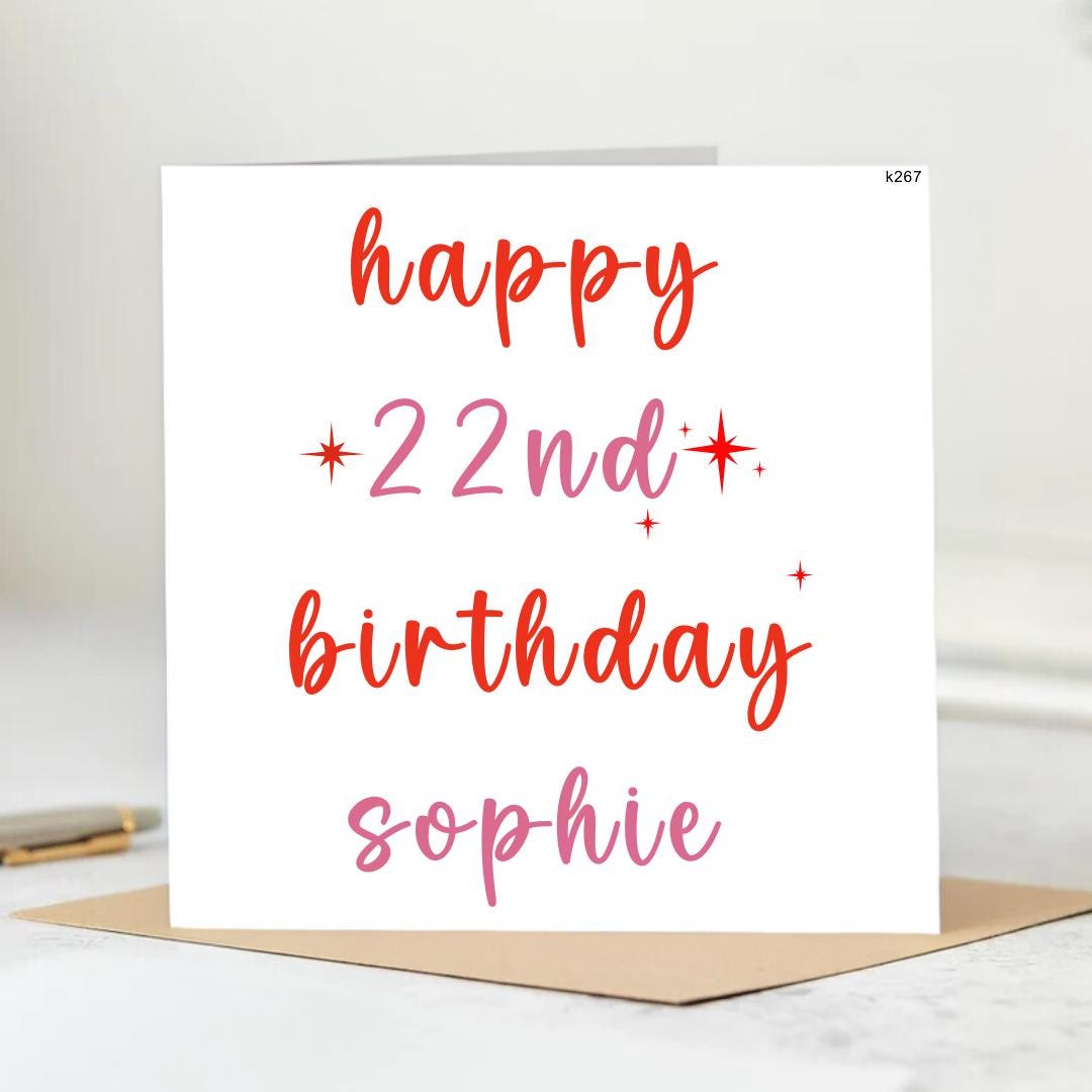 Birthday Card For Daughter 22 Daughter 22nd Birthday Card Daughter 22nd Birthday Gift Daughter 22nd Birthday Bag Daughter 22nd Birthday 6x6
