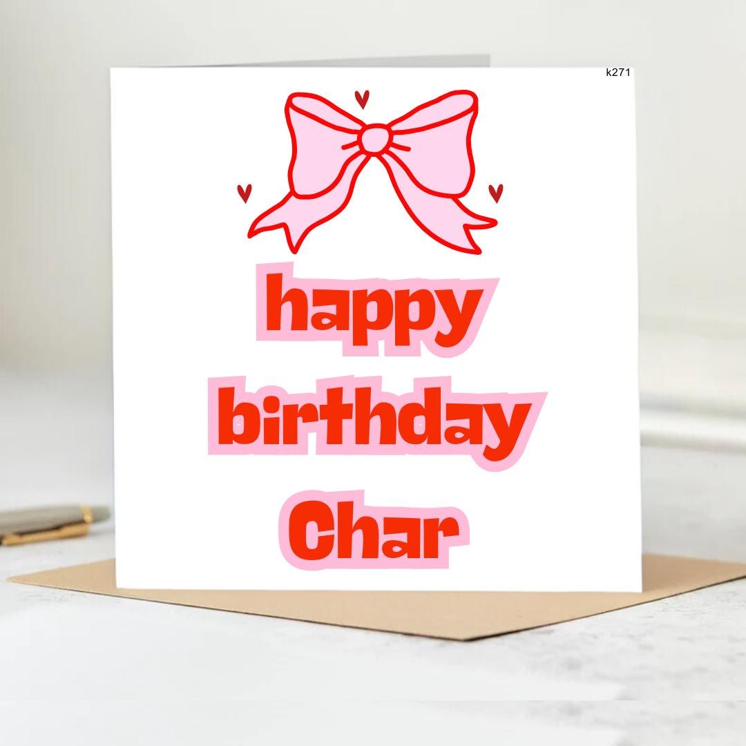 Personalised Happy Birthday Card, Birthday Cake Card, Bow Card Card, Personalised Card, Birthday Card, Girls Birthday Card 6x6