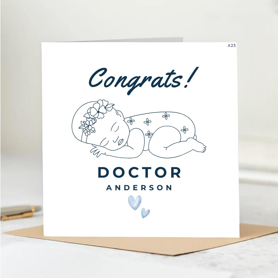 Personalized Welcome Doctor Card -Celebrating New Beginnings and Achievements. 6x6